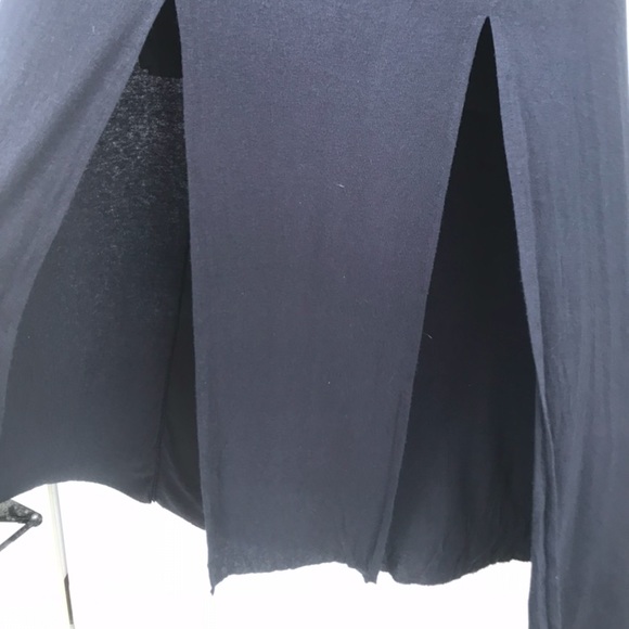 Free People Beach Navy Maxi Skirt Double Slit - Picture 4 of 5